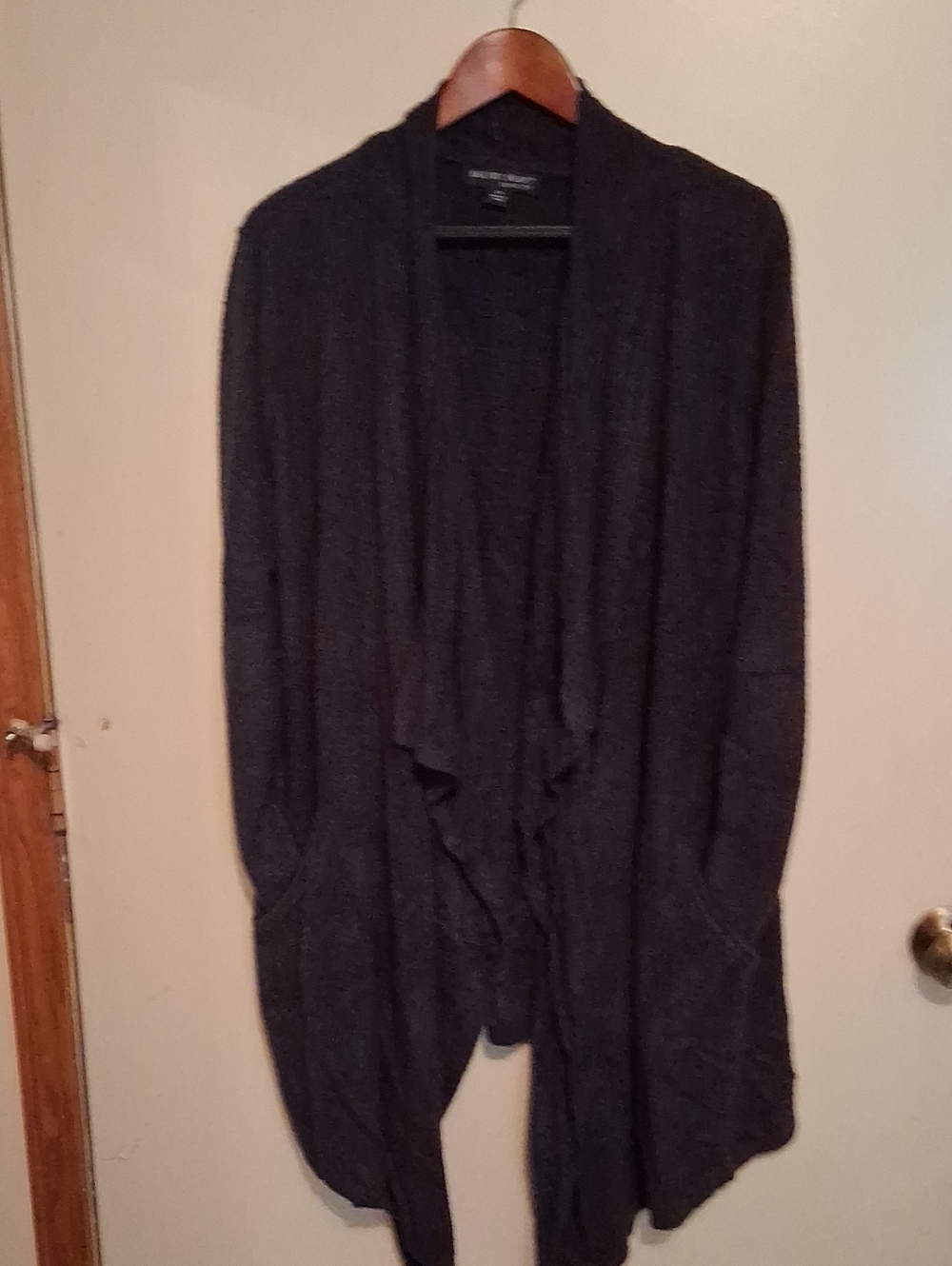 Barefoot Dreams Draped Open-Front Cardigan Dark Blue, Cozy Chic Lite 2x (18-20)